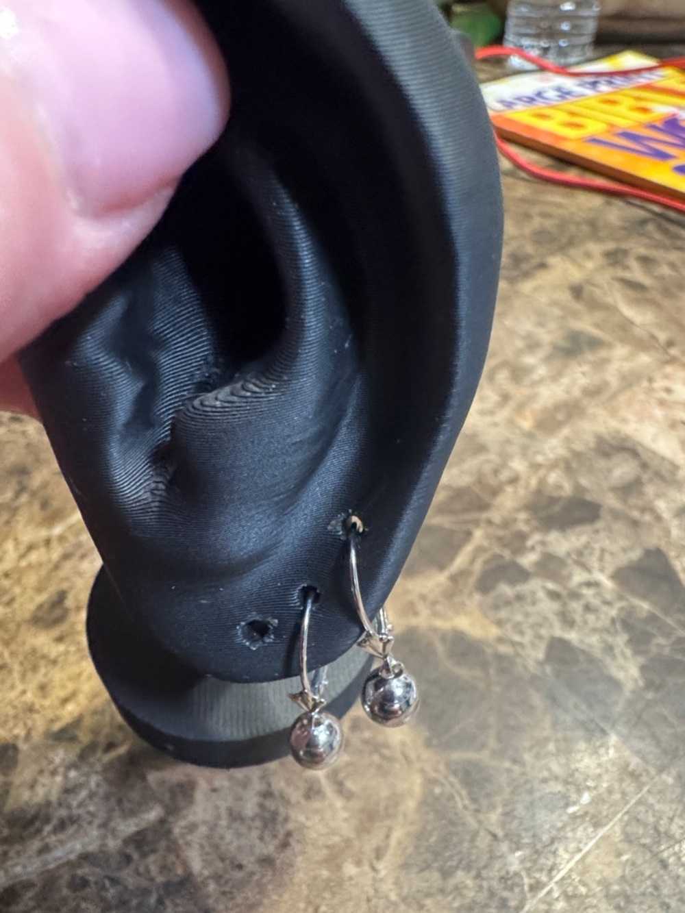 Silver Ball Drop Dangle Earrings